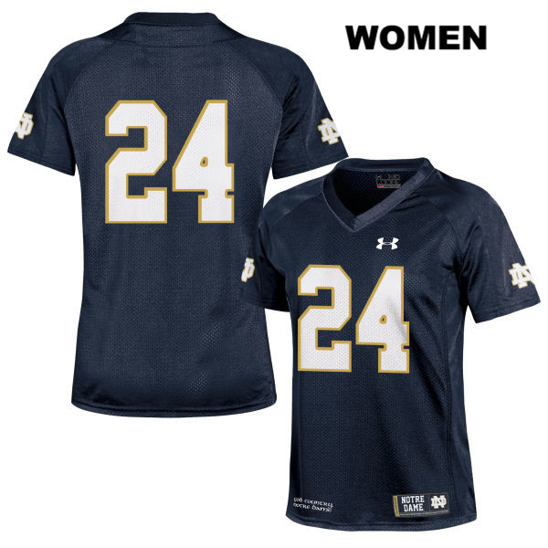 Women's NCAA Notre Dame Fighting Irish #24 Tommy Tremble Stitched College Under Armour Authentic Navy No Name Football Jersey TO10L06BO